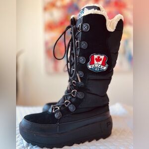 Pajar Black Winter Boots with Fur Lining  7-7 1/2